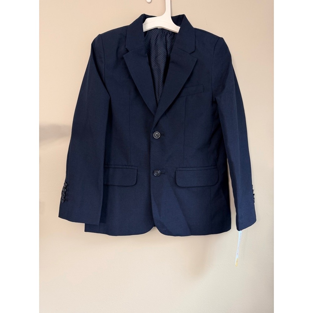 Cat & Jack Suit Jacket Blazer Boys 6 Navy Blue Formal Wedding NWT